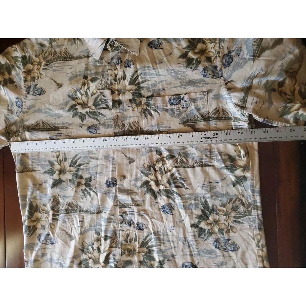 Pierre Cardin Vintage Mens M Hawaiian Short Sleeve Cotton Button Shirt - Picture 6 of 7